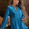 Verna Embellished Velvet Tunic<Soft Surroundings Clearance