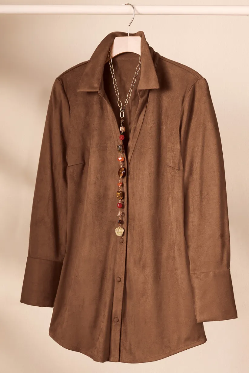 Vida Faux Suede Tunic<Soft Surroundings Outlet