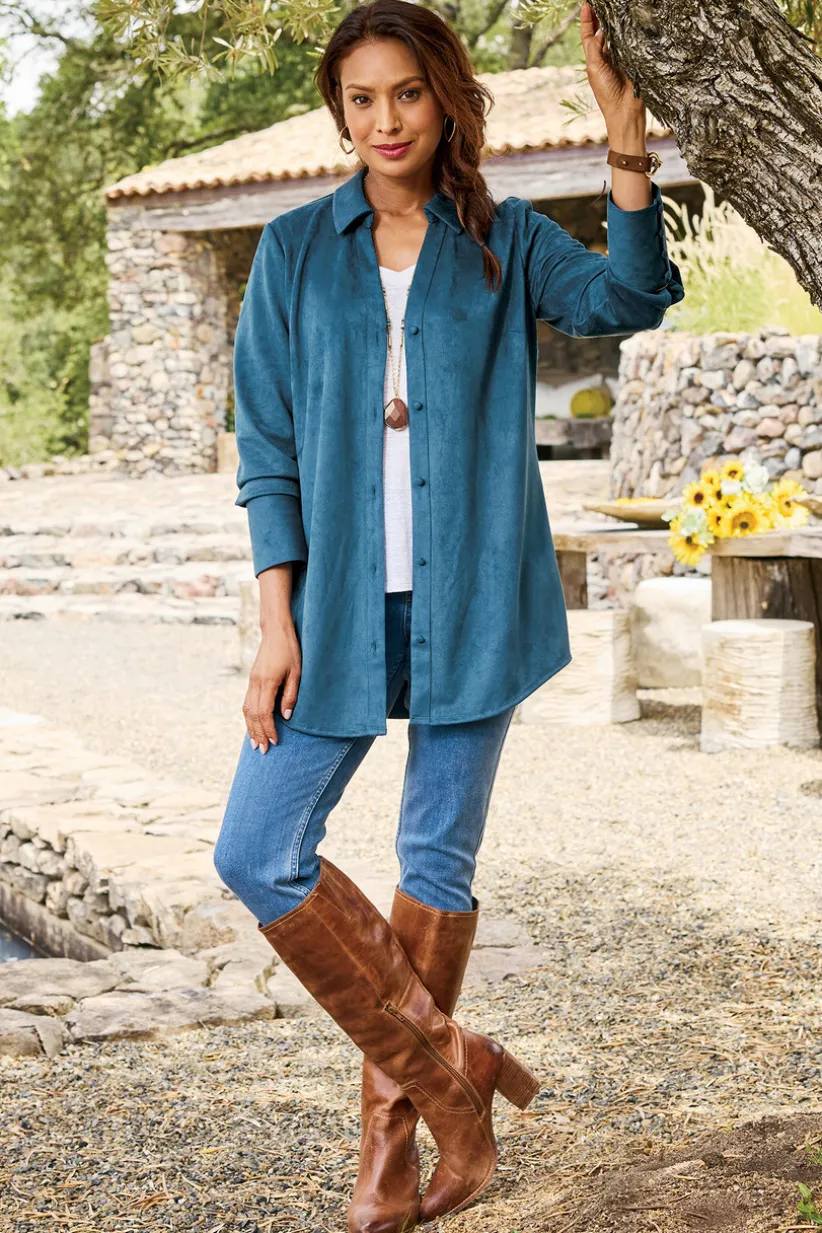 Vida Faux Suede Tunic<Soft Surroundings Outlet