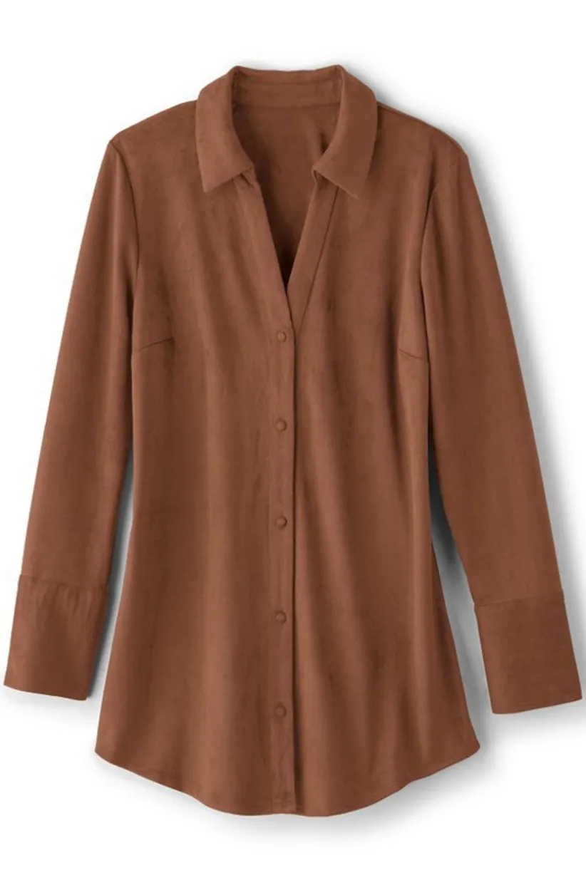 Vida Faux Suede Tunic<Soft Surroundings Outlet