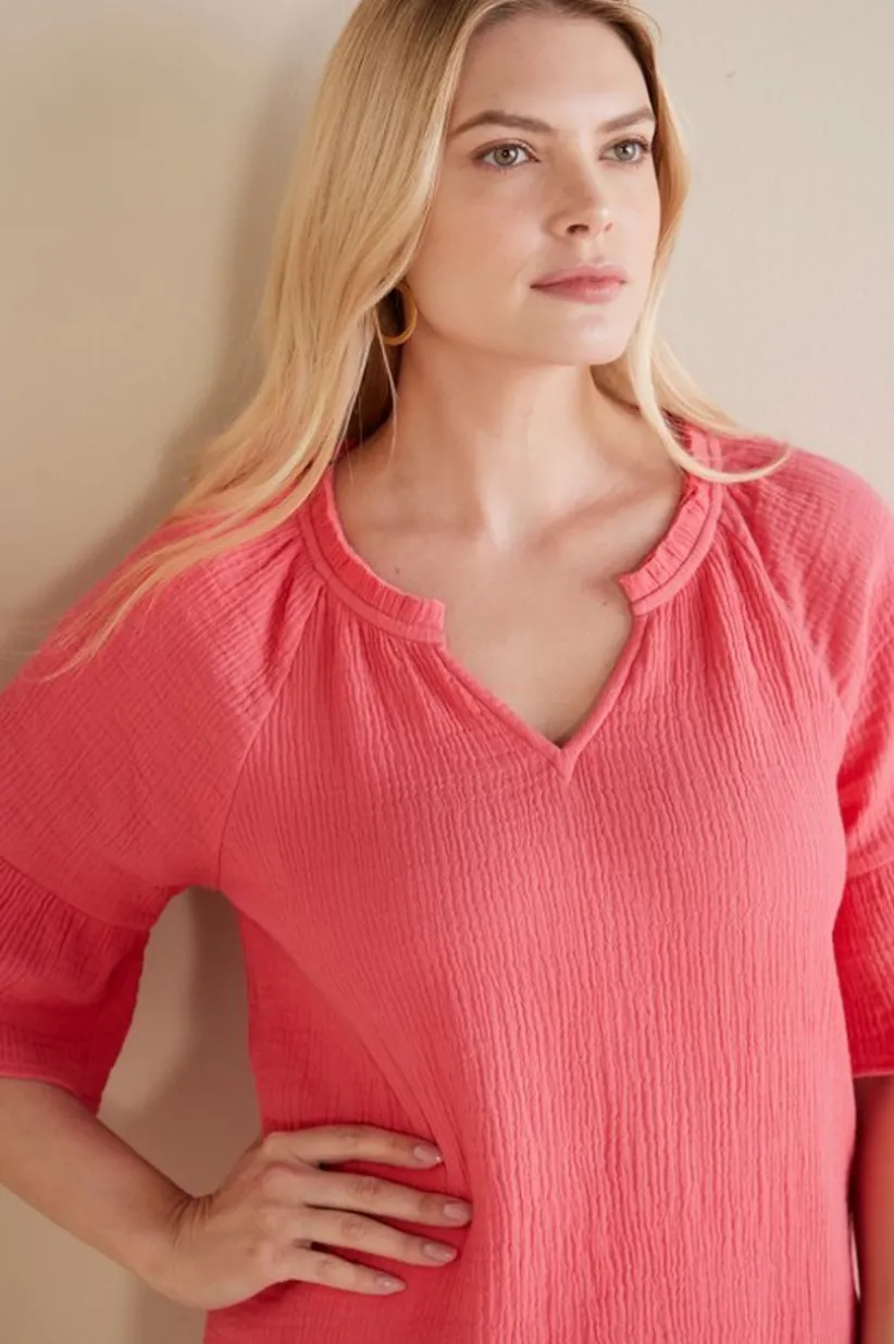 Vinka Gauze Pullover<Soft Surroundings Hot