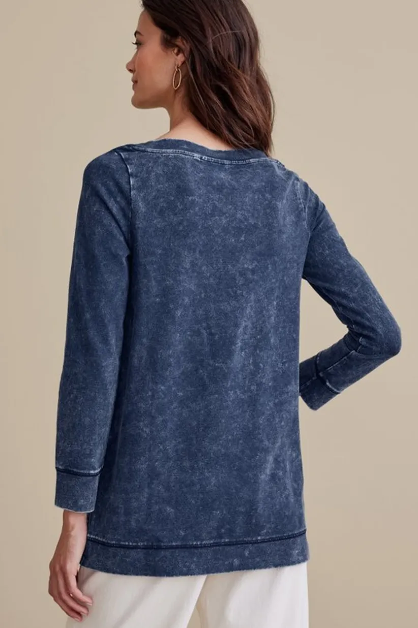 Washed Make It Snappy Pullover<Soft Surroundings Clearance