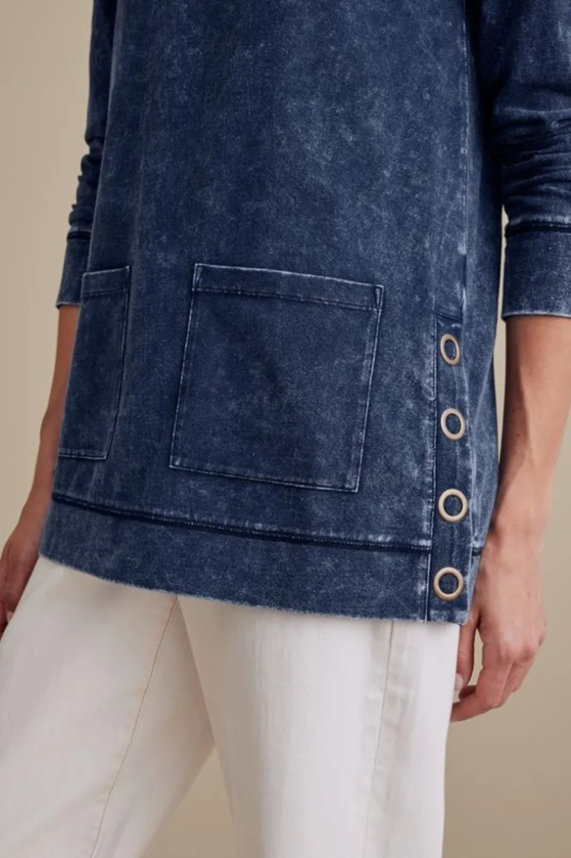 Washed Make It Snappy Pullover<Soft Surroundings Clearance