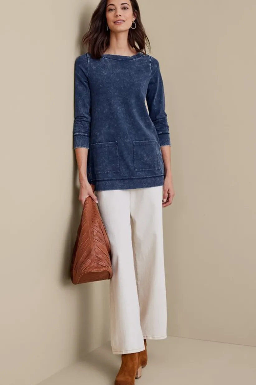 Washed Make It Snappy Pullover<Soft Surroundings Clearance