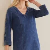 Wilma Washed Knit Denim Tunic<Soft Surroundings Fashion