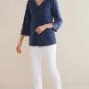 Wilma Washed Knit Denim Tunic<Soft Surroundings Fashion